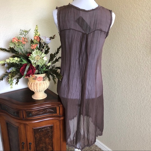 M Made In Italy 💯% Silk Tank Shift Dress - Picture 5 of 8